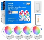 Xsky Smart Recessed Lighting 6 Inch 4 Pack,dimmer Switch Include, Zigbee 3.0 .... Fixed Price $203.08.