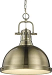 Golden Lighting 3602-L Ab-ab Pendant W Aged Brass Shades, Finish 14". Fixed Price $74.99.