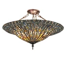 Meyda Tiffany 243228 Lotus Leaf Light 25"W Semi-flush Multicolor. Fixed Price $1875.30.