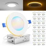 Sunco 24 Pack Inch Led Recessed Lights With Night Light, Slim Ceiling Light.... Fixed Price $227.81.