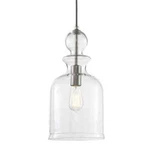 Hdc 8.38 In. 1-LIGHT Brushed Nickel Pendant With Clear Glass Shade. Fixed Price $84.17.