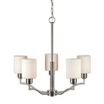 Forte Lighting 5-LIGHT Chandelier, Brushed Nickel/white Glass 2714-05-55. Fixed Price $157.00.