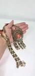 Original By Robert Orange Black Cabochon Dangle Pendant Gold Book Chain Necklace. Fixed Price $99.95.