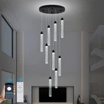 Upfelw Crystal Staircase Chandelier Modern Black Spiral Dimmable Led Cluster. Fixed Price $321.55.