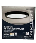 Home Decorators Calloway 15-INCH Matte Black Selectable Led Flush Mount Light. Fixed Price $40.49.