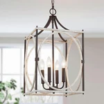 4-LIGHT Distressed Gray Rustic Bronze Farmhouse Cage Chandelier. Fixed Price $188.37.