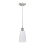 Aspen Creative Corporation 1-LIGHT Chrome Mini Pendant Opal Frosted Glass Shade. Fixed Price $17.99.