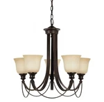 Sea Gull 31497-710 Park West 5 Light 27IN Burnt Sienna Single-tier Chandelier. Fixed Price $99.00.