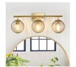 Pakokula 23.62 In. Light Gold Modern Globe Vanity W/ Clear Crystal Glass. Fixed Price $52.42.