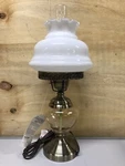 Contemporary Summit Hurricane Table Lamp 23" White Glass Shade Amber Lower. Fixed Price $149.99.