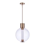 Craftmade Watson 1 Light Pendant, Brass/clear/frosted P995SB-LED. Fixed Price $286.00.