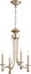 Quorum Rossington Chandelier, 4-LIGHT, 240 Total Watts, Aged Silver Leaf. Fixed Price $42.05.