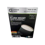 Commercial Electric Flexinstall Oval 16IN. Brushed Nickel Led Ceiling Light 5CCT. Fixed Price $45.95.