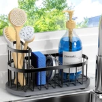 Rustproof Stainless Steel Kitchen Sink Caddy With Water Absorbing Tray, Black. Fixed Price $26.99.