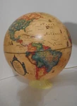 Vtg. Readers Digest World Antique 12" Spot Globe On Wood Base--no Light "read". Fixed Price $30.00.