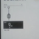 Ikea Pendant Light E26 Max 13W 22CM Round Shade Model 304.640.98 Indoor. Fixed Price $40.00.