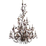Bronze 18 Chandelier Glass Flowers Cristallo Fiore 56"W 81"H Elk Lighting. Fixed Price $2052.00.