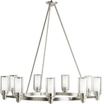 New Kichler 2346NI Circolo 9 Light 36 Wide Chandelier With Dual Cylindrical Shad. Fixed Price $826.44.