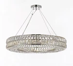 Crystal Nimbus Ring Chandelier Modern Lighting Pendant 32" W Silver Dining Room. Fixed Price $839.00.