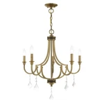 Livex Glendale Light Chandelier, Antique Brass 41275-01. Fixed Price $335.96.