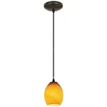 Access Brandy Firebird 1LT Glass Cord Pendant, Bronze/amber 28023-1C-ORB-AMBFB. Fixed Price $94.40.