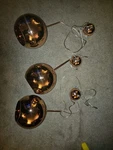 **3 Pack Used**tom Dixon Copper Round Warm Metallic Designer Orb Pendant Light. Fixed Price $500.00.