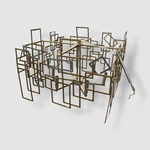 Elk Home Gridlock 6-LIGHT Chandelier In Matte Gold Aged Silver. Fixed Price $389.40.