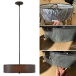 Uttermost 21882 Diamanta 3 Light Hanging Fabric Shade Crystal Chandelier Nib. Fixed Price $395.00.