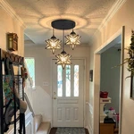Elegant Farmhouse Glam Chandelier With Glass Star Pendants Bulbs. Fixed Price $281.99.