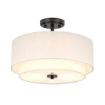 Edwarmlux 3-LIGHT Semi Flush Mount Ceiling Light, Matte Black + Linen Fabric. Fixed Price $124.64.