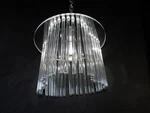 Chandelier Glass Sticks Chrome Mid-century Modern Triarch International 1482CH. Fixed Price $76.00.