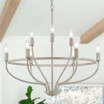 Tacdandm 28.35'' White 9-LIGHT Round Candle Chandelier Farmhouse Rustic Vintage. Fixed Price $47.99.