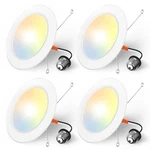 Amico Recessed Lighting 5/6 Inch, 4 Pack 5CCT Flat Led Can Lights, 2700K/3000.... Fixed Price $48.77.