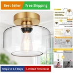 Industrial Semi Flush Mount Ceiling Light Brushed Gold, 800 Lumen Led Bulb In.... Fixed Price $63.85.
