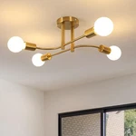 Delipop Sputnik Ceiling Fixture, 4-LIGHT Gold Modern Semi Flush Mount, E26. Fixed Price $52.28.