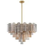 Crystorama Addis Light Chandelier, Brass/tronchi Glass Autumn ADD-316-AG-AU. Fixed Price $3198.00.