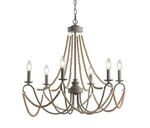 Jonathan JYL9060A Rustica 6-LIGHT 27" Adjustable Greige Metal/wood Bead Led. Fixed Price $122.91.