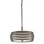 Kichler Bands Olde Bronze Pendant Light Industrial Etched Glass Drum $330. Fixed Price $95.99.