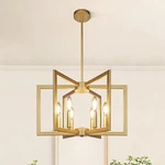 6-LIGHT Gold Pendant Modern Farmhouse Geometric *bulbs Not Included*. Fixed Price $49.99.