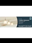 Hampton Bay 1-LIGHT Brushed Nickel Mini Pendant W/ Frosted White Glass (3-PACK). Fixed Price $39.99.