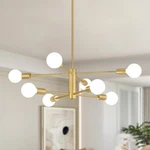 Amzasa Gold Sputnik Chandelier 8 Light Modern Industrial Mid Century L.... Fixed Price $66.09.