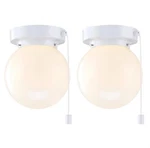 Project Source 2-LIGHT Led Flush Mount 5.78" Gloss White Ceiling Fixture. Fixed Price $40.00.