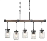 Lnc Farmhouse Mason Jar Glass Wood Kitchen Island Light, Clustered New. Fixed Price $158.39.