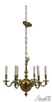 F73102: Virginia Metalcrafters Colonial Williamsburg 6 Arm Brass Chandelier. Fixed Price $2095.00.