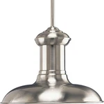 Progress Lighting P5024 Nickel Brookside Single 12"W Pendant. Fixed Price $199.99.