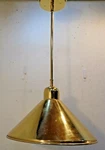 Vtg Mid Century Modern Gold Hanging Pendant Ceiling Light Lamp Fixture Hi-lite. Fixed Price $99.95.
