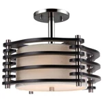 Woodbridge Lighting Steps 3-LIGHT & Fabric Semi Flush Fixture Espresso. Fixed Price $143.42.