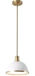 Globe Electric 60824 1-LIGHT Pendant, Matte White, Brass Accents, Kitchen. Fixed Price $27.00.