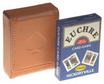 Euchre Playing Cards - 2 Decks 1 Box Bundled With Tan Leather Stora.... Fixed Price $33.59.