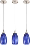 Handcrafted Deep-sea Blue Pendant Lights Set Of 3 For Home Decor. Fixed Price $158.99.